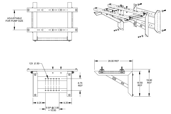 Bản vẽ giá bắt cột ST-P1
