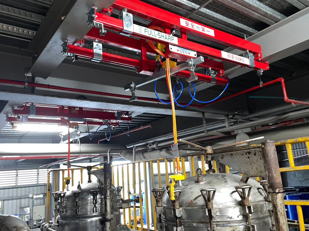 Thanh ray 5T treo ngang kết hợp trợ lực khí nén ENDO
