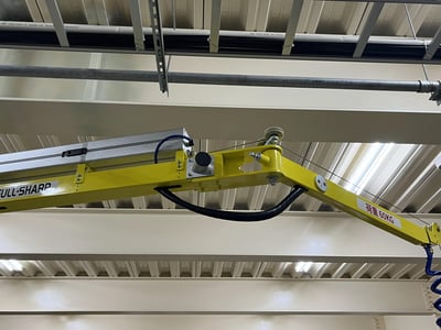 Cầu trục xoay khớp nối treo trần với tool nâng thùng carton - ảnh 5