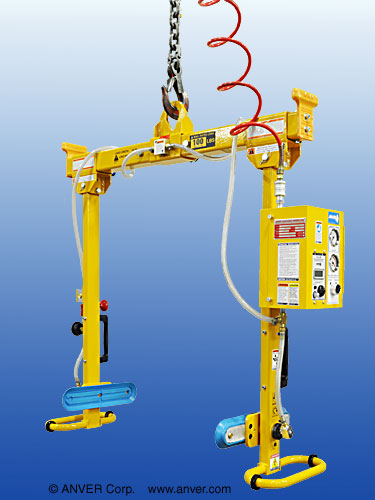 ANVER A10M2-40SGMROT: lifting & handling glass tubes 18″ x 30″ diameter, 54″ tall weighing up to 100 lb (45 kg)