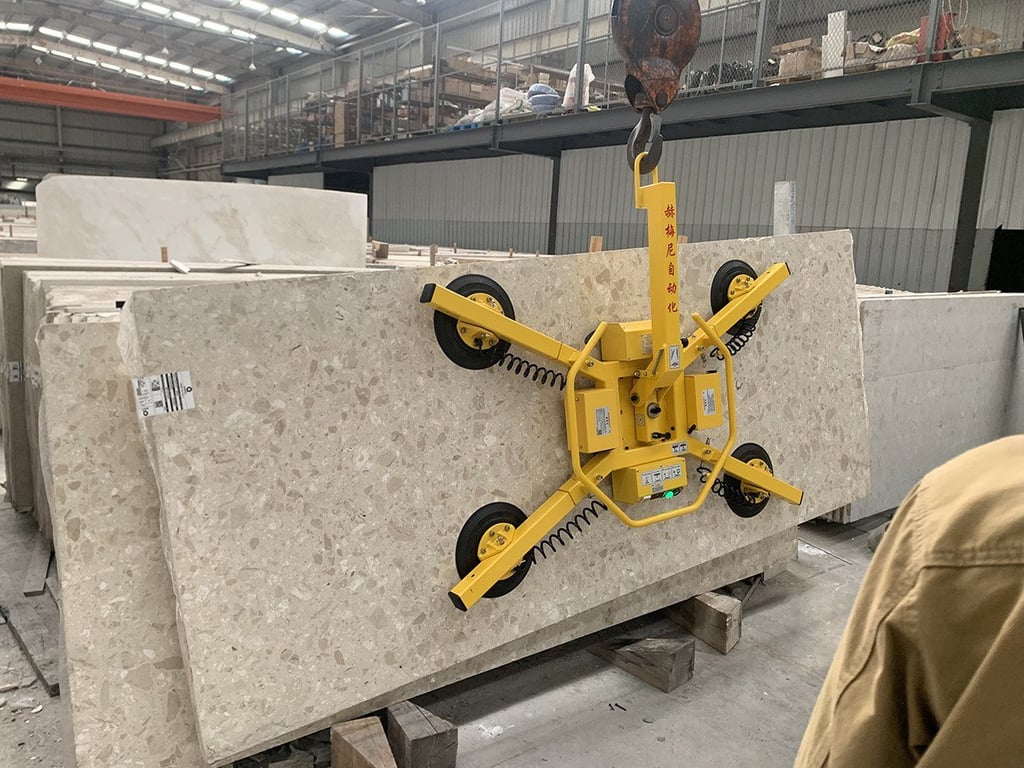 Indoor handling of natural marble