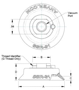 Bản vẽ kích thước mặt hút VP31SSR-NBR