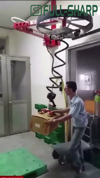 Cầu trục xoay khớp nối treo tường & thiết bị nâng hạ hút chân không thùng carton