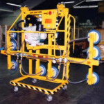 ANVER EVB160M10-110-4/44, thiết bị nâng chân không kẹp đứng mười mặt hút chạy điện, có khung lăn