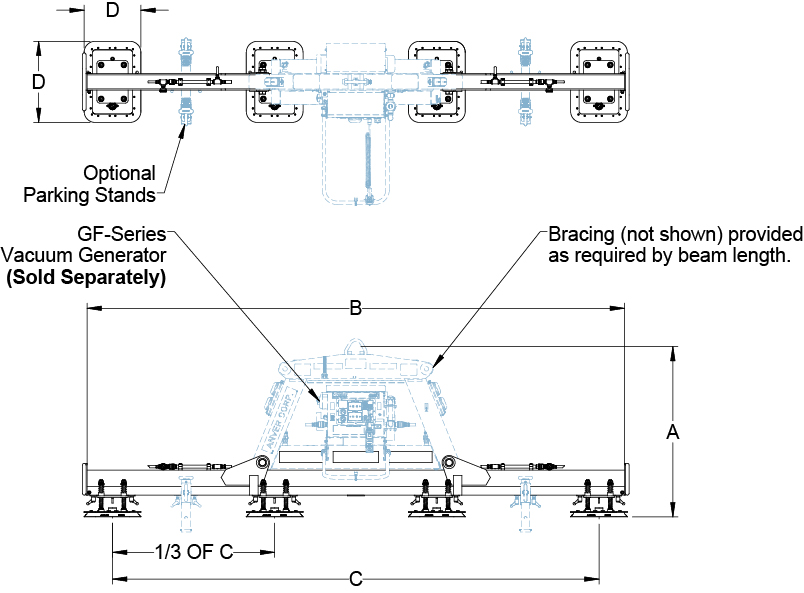 LG920M4 lifting frame dimension drawing