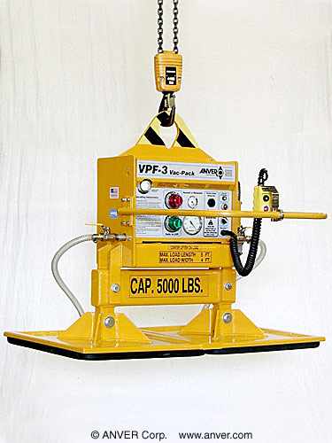 ANVER E500M2-34FP: lifting & handling stone slabs, 5 ft x 4 ft (1.5 m x 1.2 m) up to 5000 lb (2268 kg)