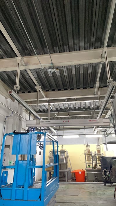 Thanh ray nhôm treo trần, cầu trục khí nén tay cầm cảm ứng lực - ảnh 15