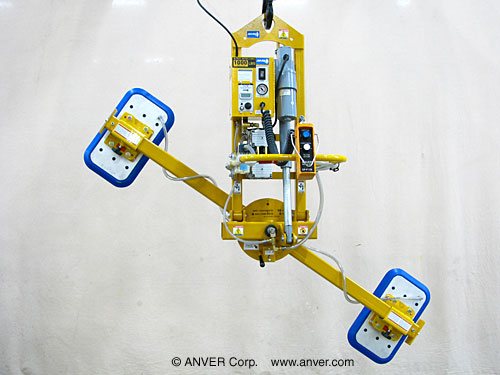 ANVER ET100M2-76-1220MR two pad electric powered vacuum lifter with powered tilting and rotation