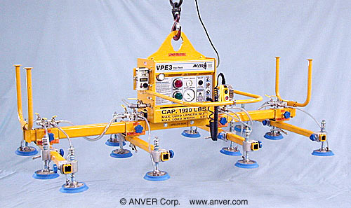 ANVER VPE3-L + L192M12-86-4/44 twelve pad electric powered vacuum lifter