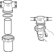 Filter elements can be replaced without removing the filter from the vacuum system
