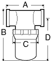 Diagram of plastic in-line vacuum filters