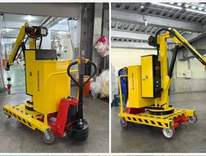Xe cẩu mini 400 kg kèm xe kéo tay di chuyển bằng điện