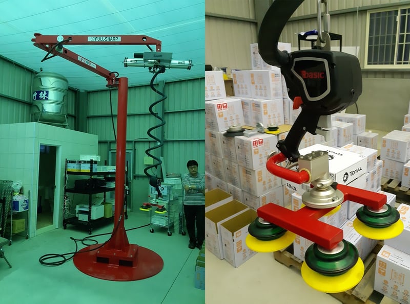 Cầu trục xoay khớp nối đế di động nâng chân không thùng giấy