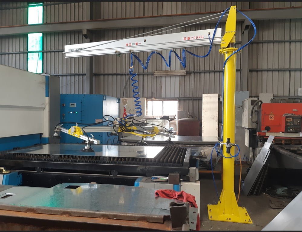 Pneumatic Jib Crane with Vacuum Lifter for Metal Sheets