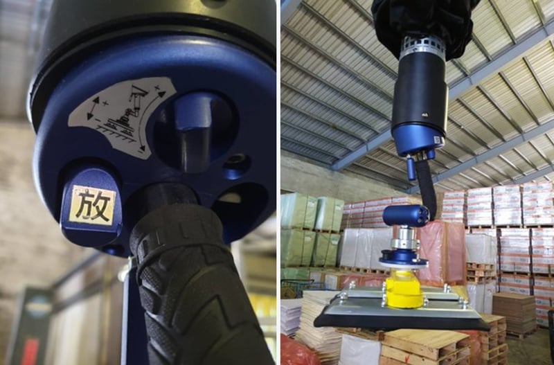 Cầu trục xoay khớp nối và ống hút chân không nâng thùng giấy