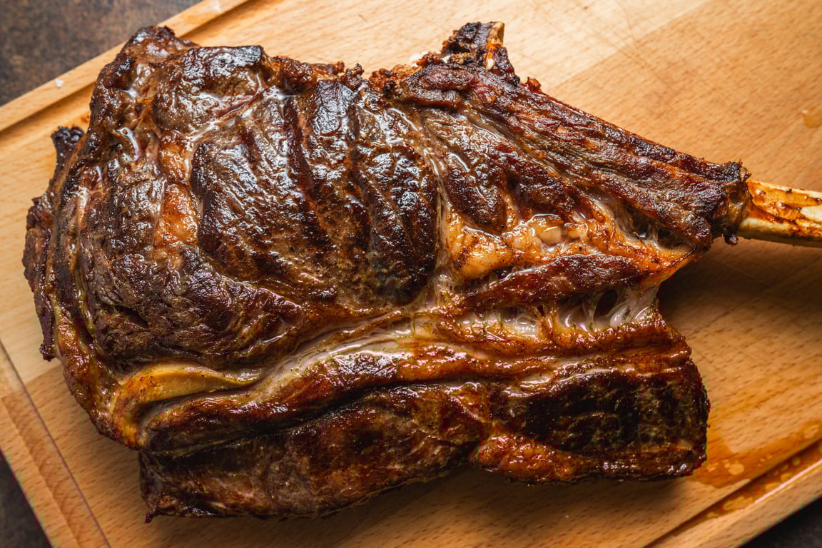Tomahawk steak preparation 2