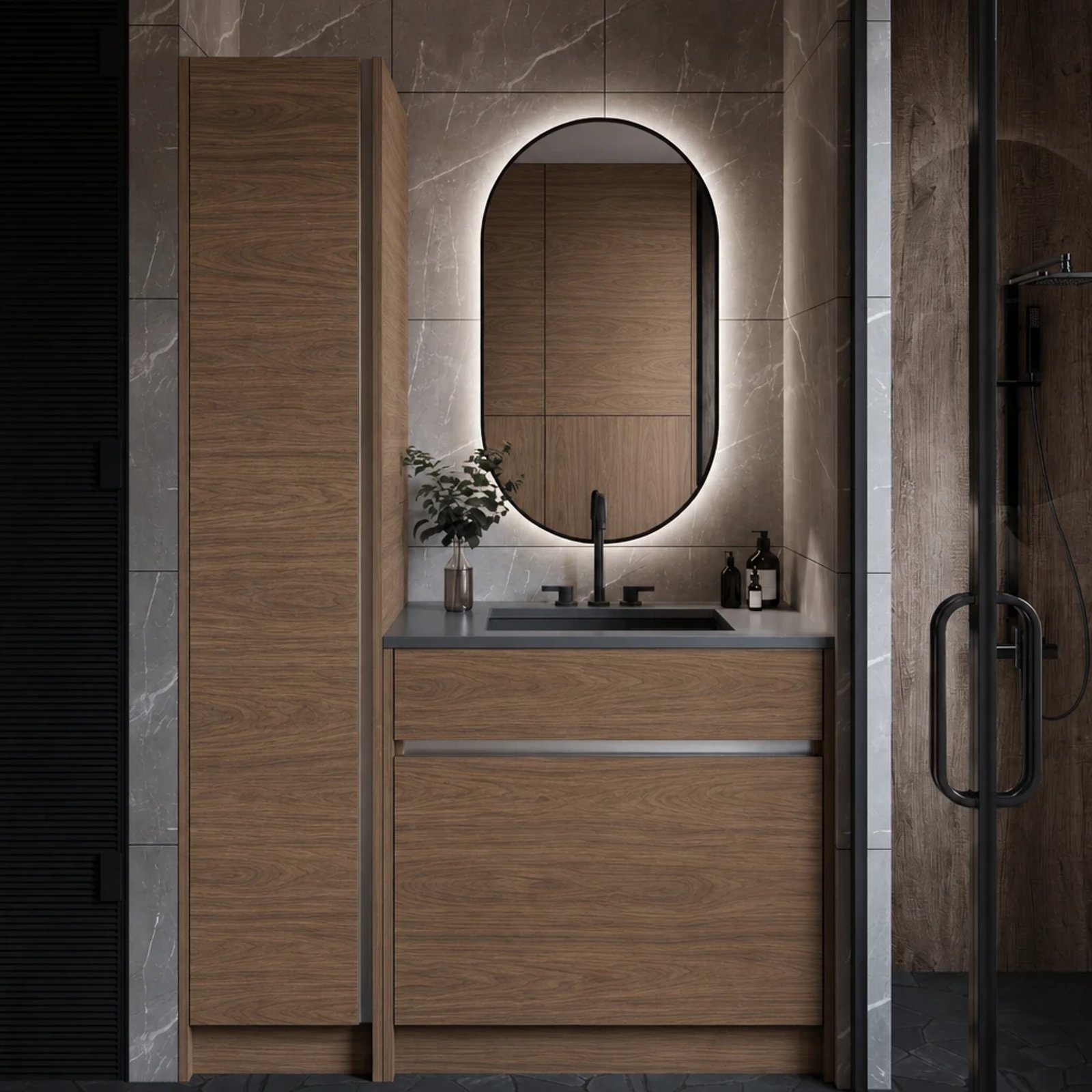 Trapani Inset Standing Linen Closet M306 thumbnail