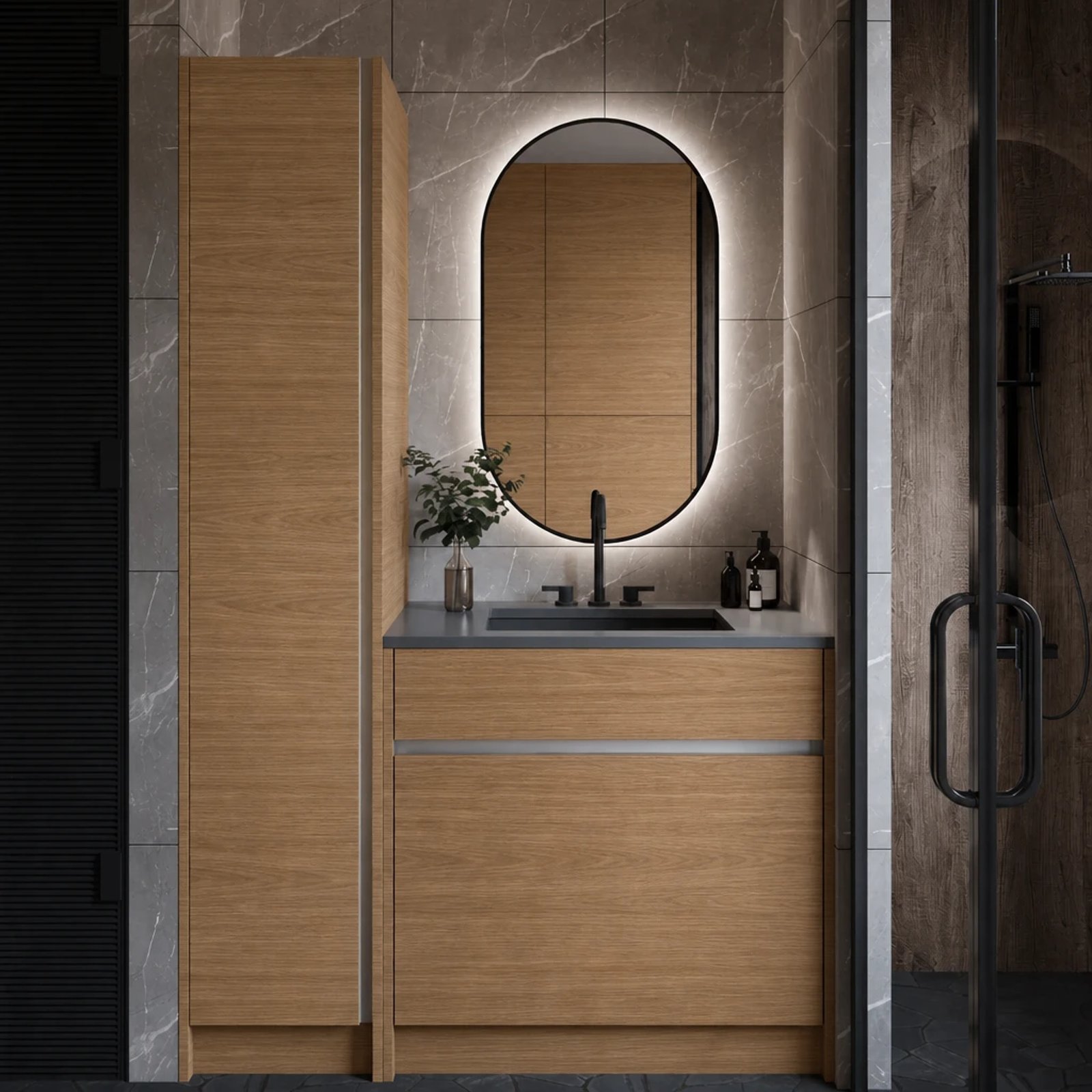 Trapani Inset Standing Linen Closet M306 thumbnail
