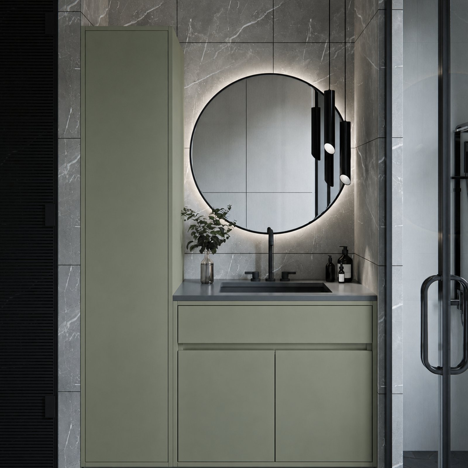 Orla Inset Standing Linen Closet M301 thumbnail