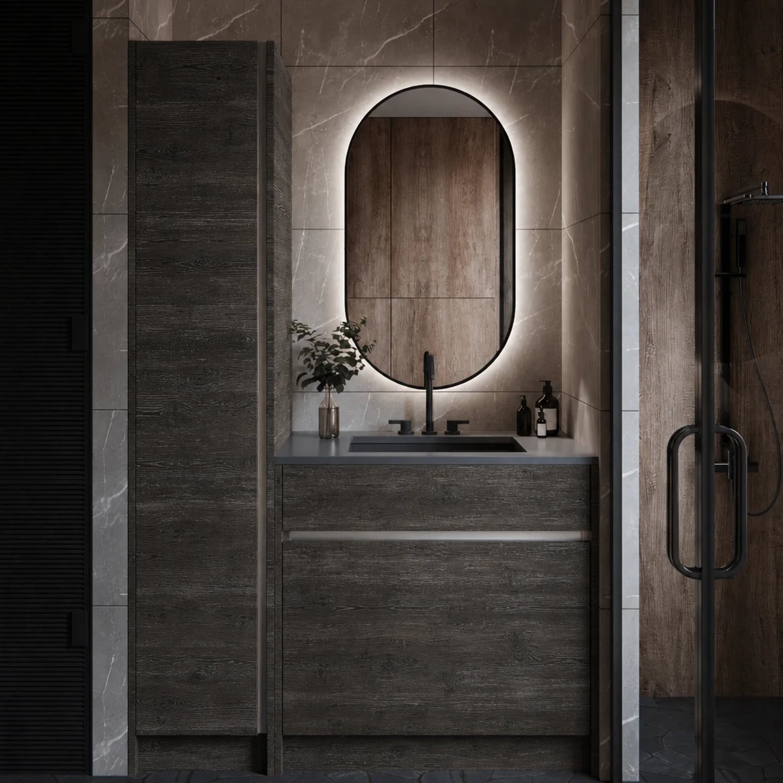 Trapani Inset Standing Linen Closet M306 thumbnail