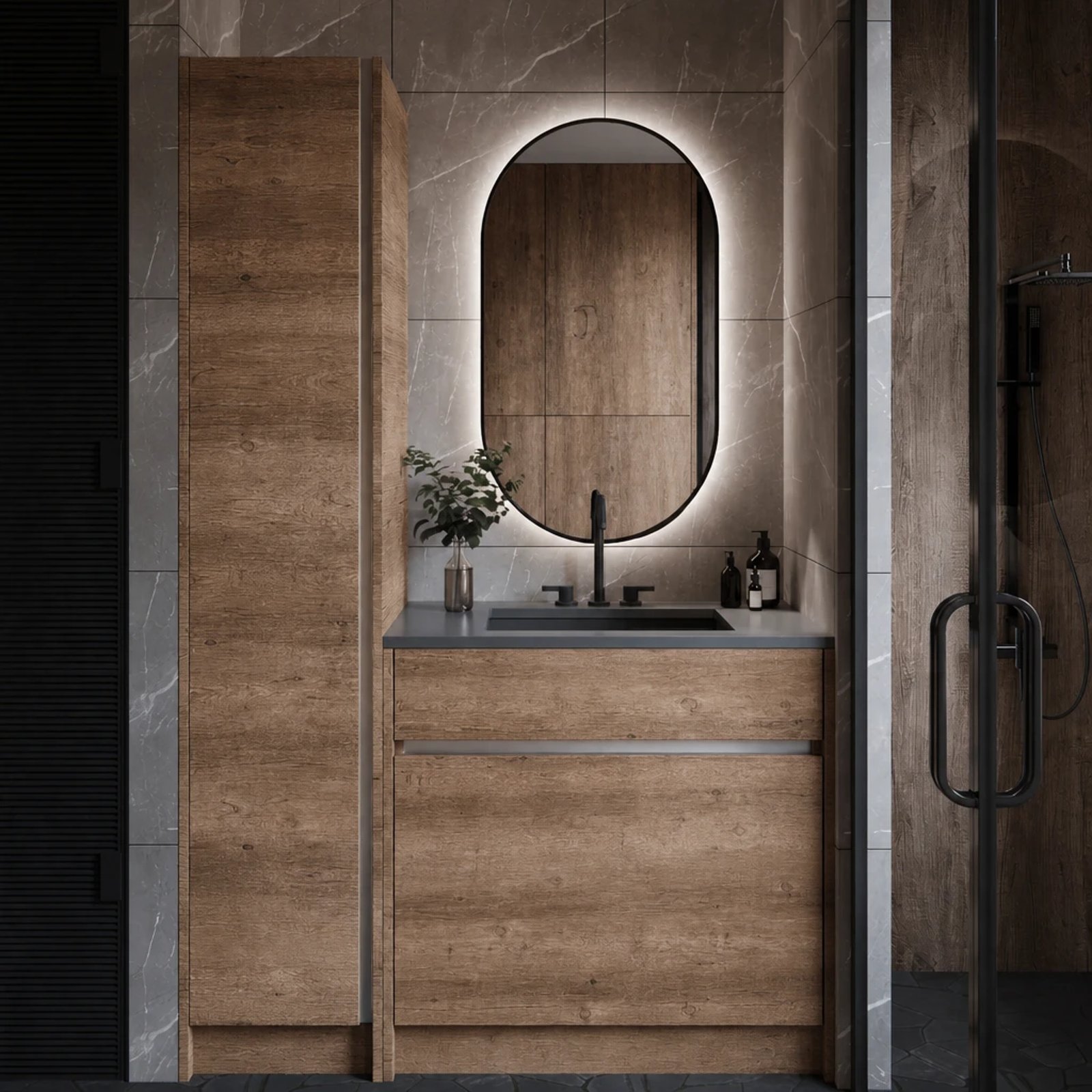 Trapani Inset Standing Linen Closet M306 thumbnail