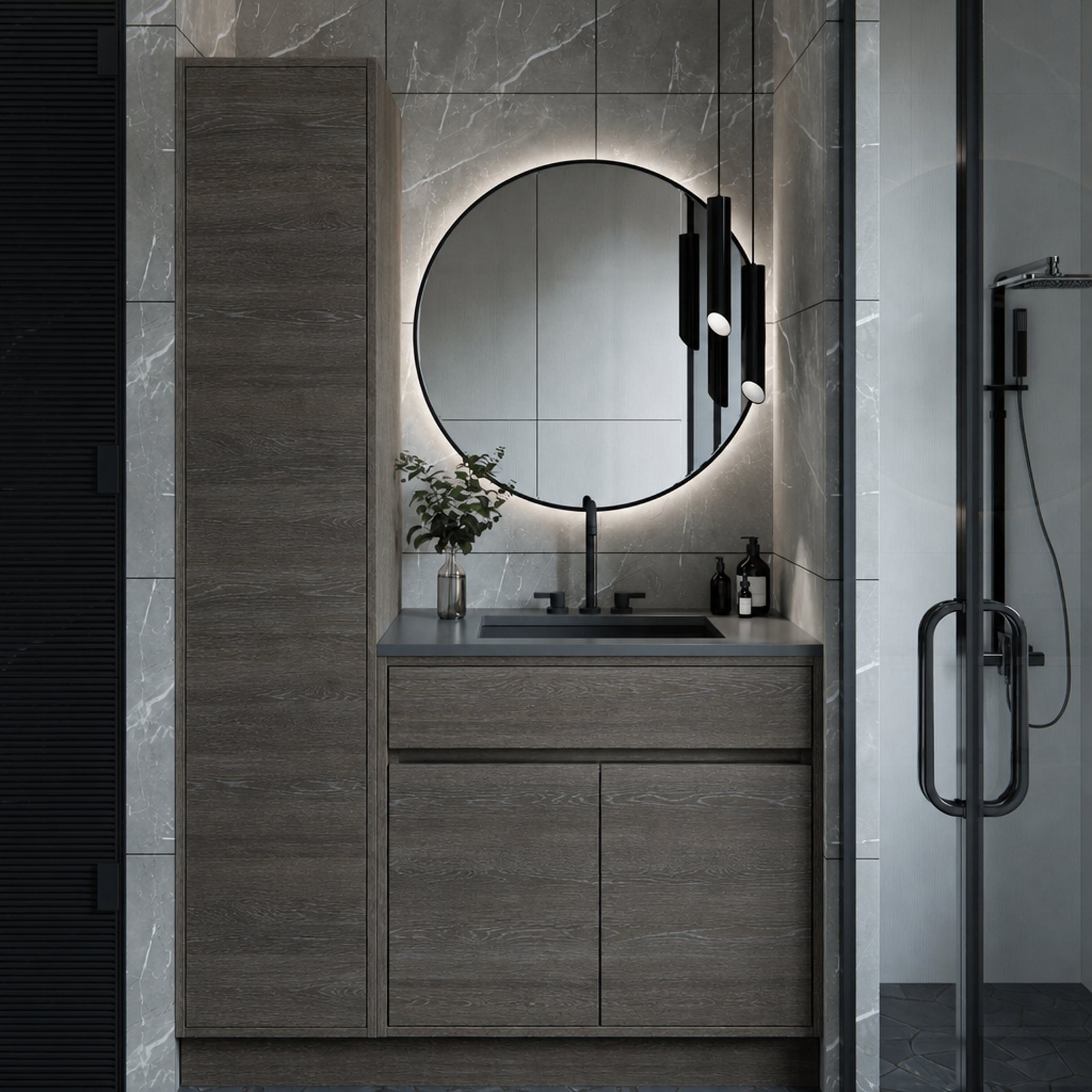 Orla Inset Standing Linen Closet M301 thumbnail