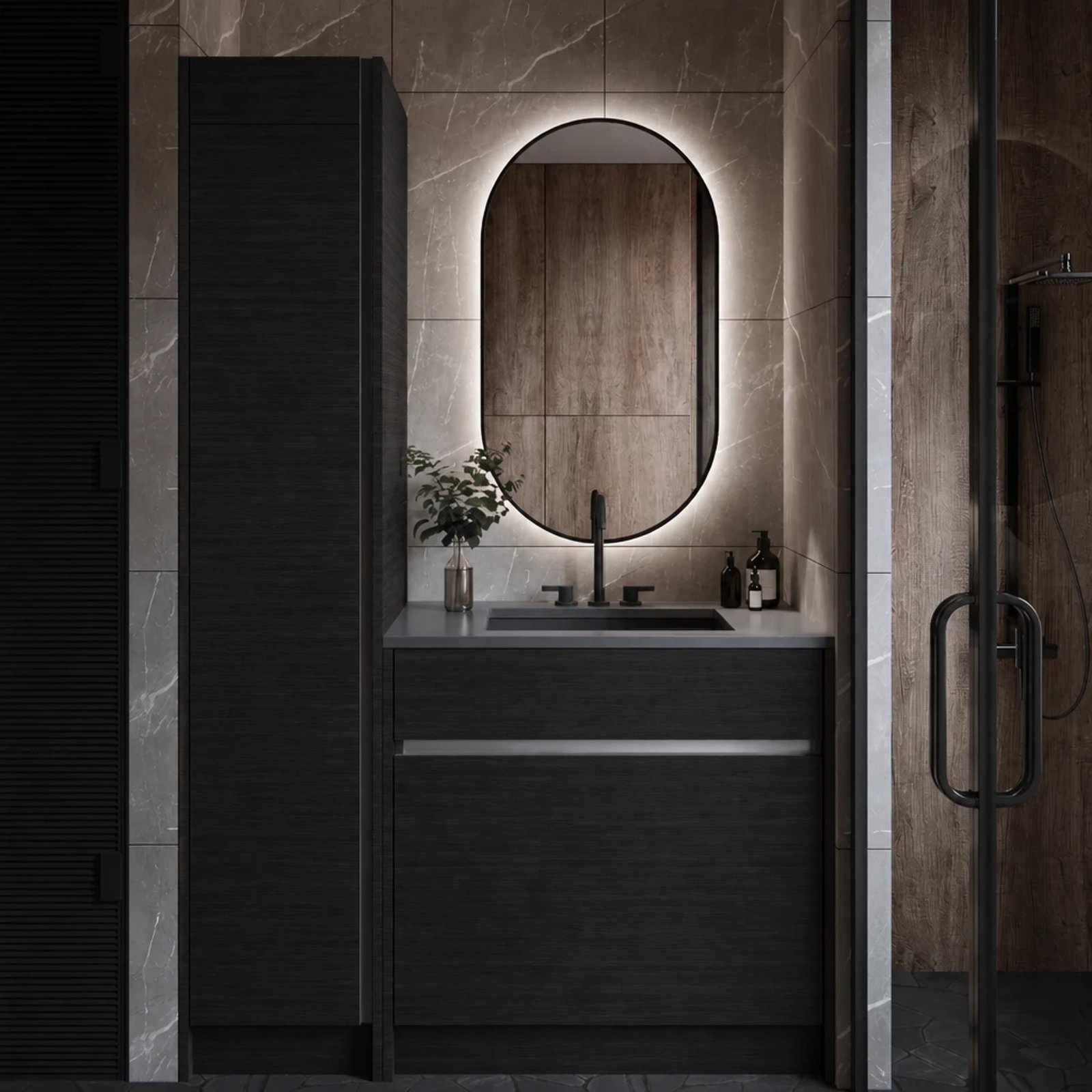 Trapani Inset Standing Linen Closet M306 thumbnail