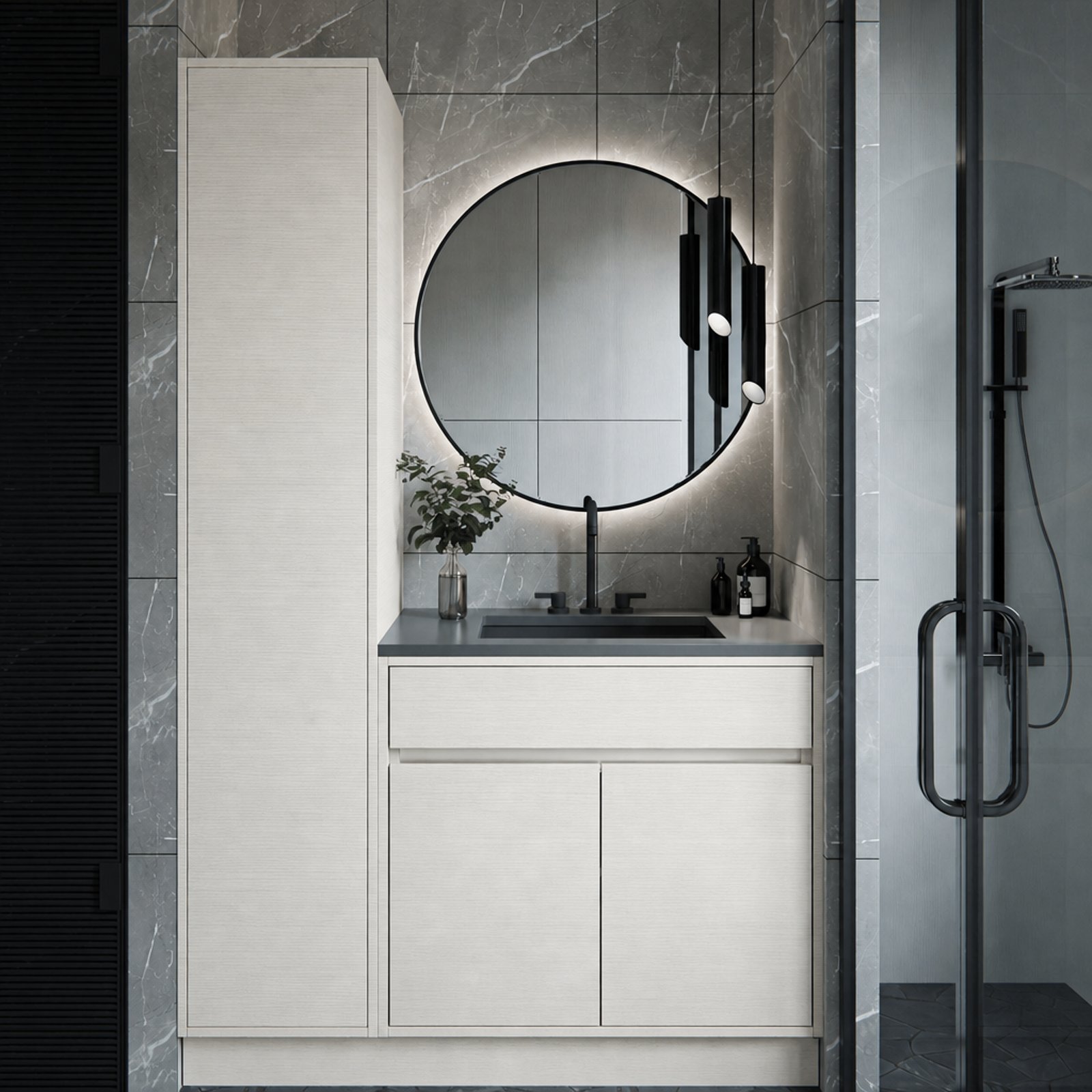 Orla Inset Standing Linen Closet M301 thumbnail