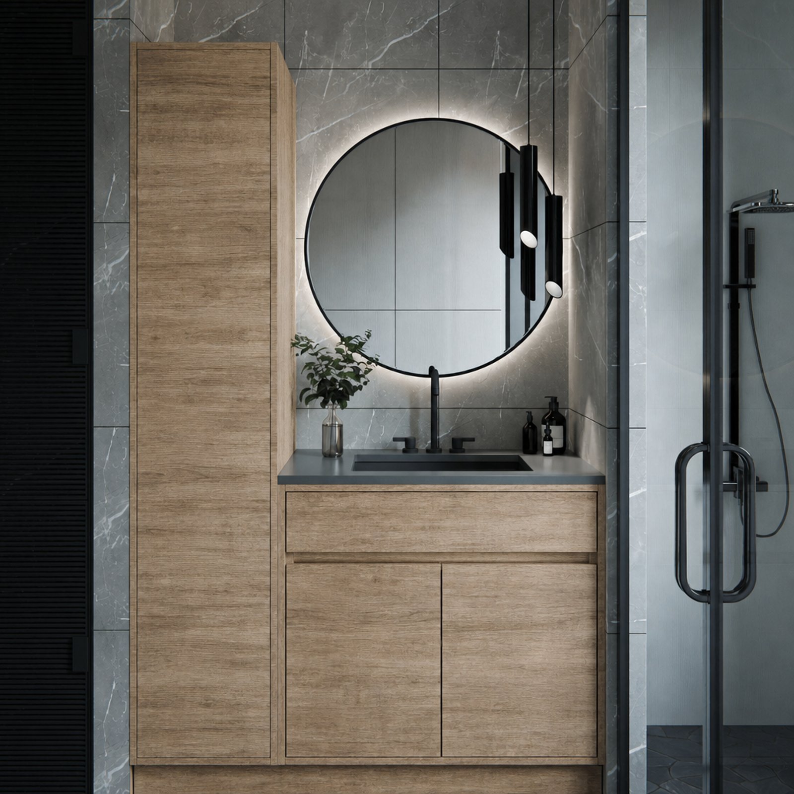 Orla Inset Standing Linen Closet M301 thumbnail