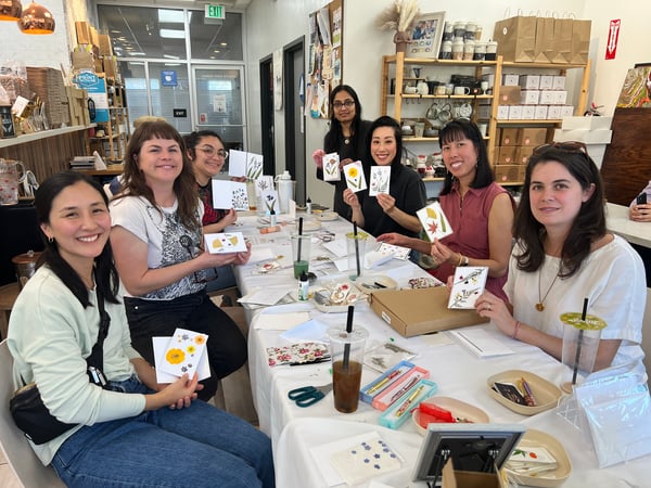 Pressed Flower Botanical Greeting Card Workshop for Groups - Anniversary in Santa Clara - Featured image