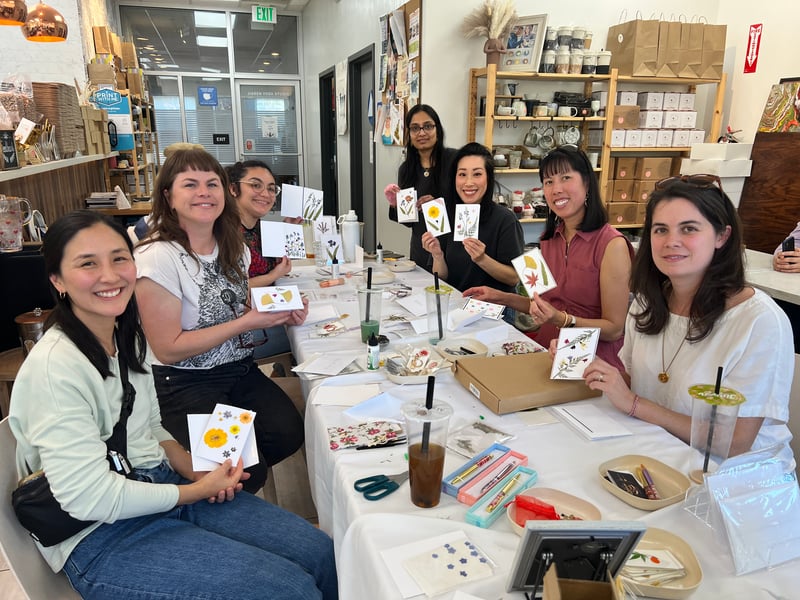 Pressed Flower Botanical Greeting Card Workshop for Groups - Featured image