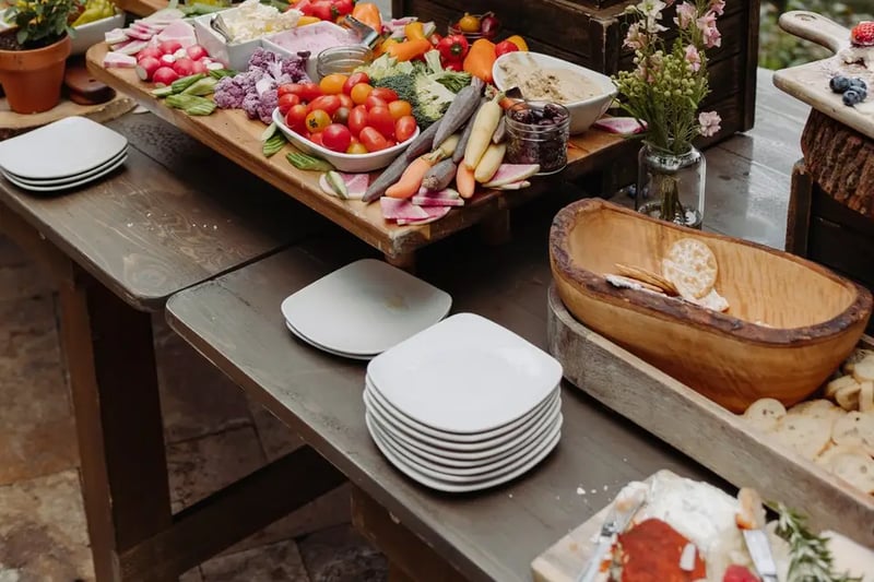 Coastal Buffet Wedding Reception With Full China And Staff - Gallery image