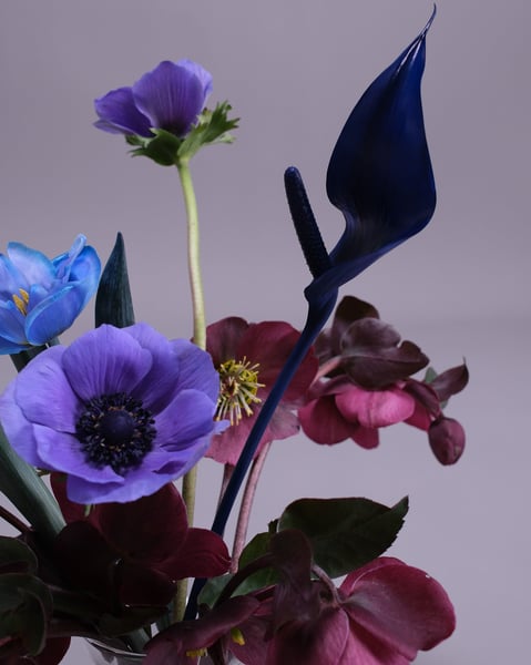 Petite Vase Set of Blue Event Florals for Tables and Showers - Gallery image