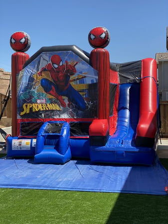 Spider-Man 5-in-1 Dry Combo Themed Bounce House Combo Rental - Anniversary - Featured image