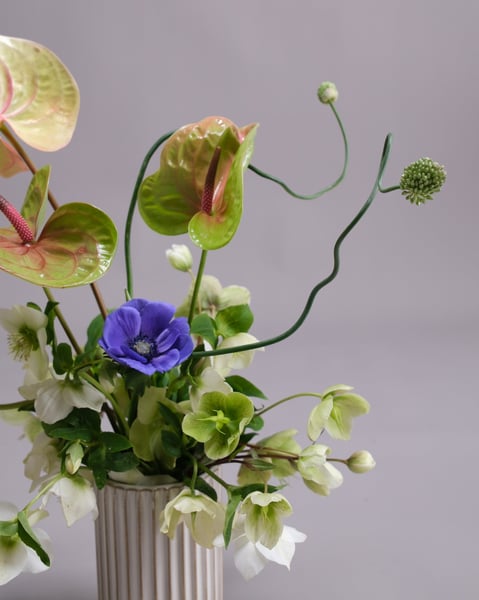 Green and Blue Corporate Floral Arrangement Set of Two Pieces - Gallery image