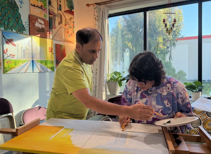 Mindful Painting Workshop for Adults with Soft Music and Prompts - Gallery image