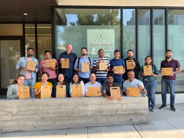 Wood-burning cheese board workshop team building San Francisco