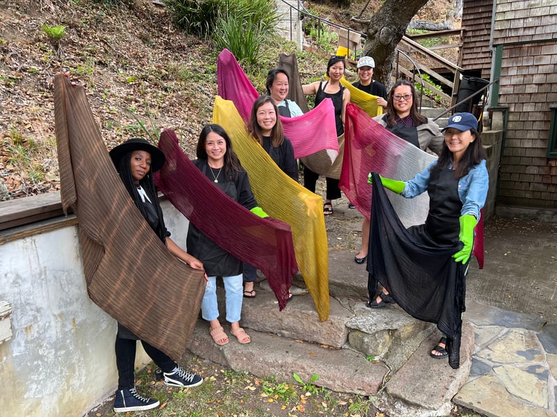 Natural Dye Scarf Workshop with Foraged Plants in a Garden Studio - Gallery image