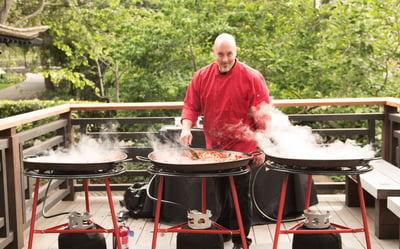 Live Cooking Spanish Paella Buffet with Tapas Sangria and Servers Catering - Featured