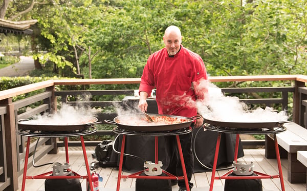 Live Cooking Spanish Paella Buffet with Tapas Sangria and Servers in San Francisco