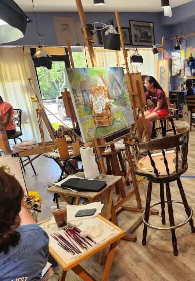 Art Workshop: Creative Team Building with Charcoal & Oil Painting - Gallery image