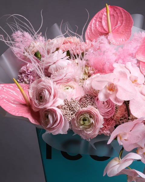 Oversized Pink Statement Bouquet with Hydrangea and Orchids - Gallery image