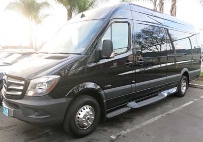 14 Passenger Mercedes Benz Sprinter Limo Bus Rental for Any Event