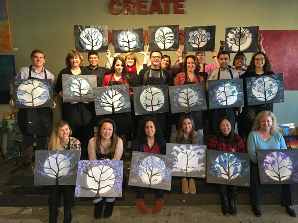 Paint & Sip – A Creative and Relaxing Team Experience - Team Building in San Mateo - Featured image