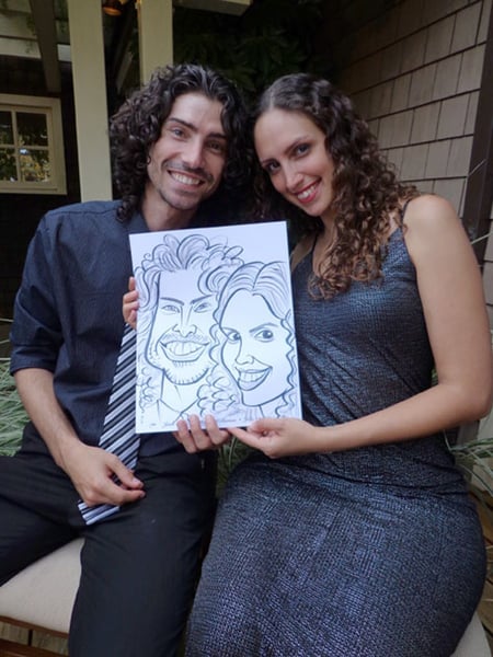 Caricature Artist for Hire Wedding Reception and Party Sketches - Featured image