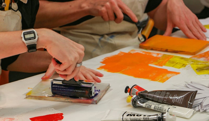 Gelli Plate Monoprinting Workshop with Inks, Stencils and Brayers - Gallery image