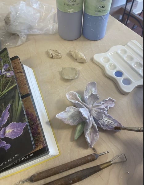 Sculpt and Sip Clay Flower Class with Wine and Kiln-Fired Bloom - Gallery image