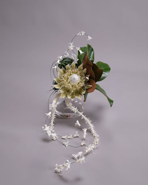 Tropical King Protea Bridal Bouquet with Magnolia and Hyacinth - Gallery image