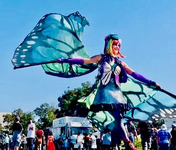 Rollerskating Butterfly Dancer with Bubble Show for Events