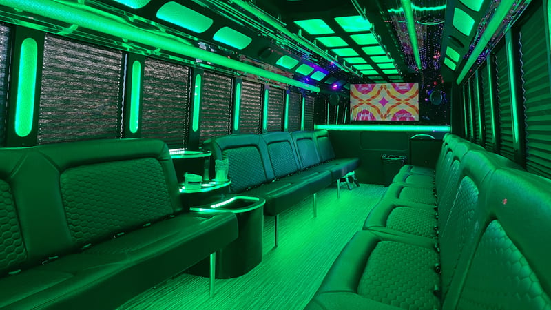 Large Party Bus with Onboard Restroom Rental for Up to 40 Guests - Gallery image